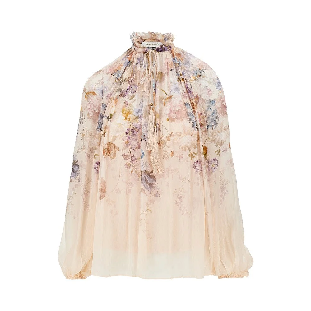 Zimmermann Valiant Crêpe De Chine Blouse Pink - 1