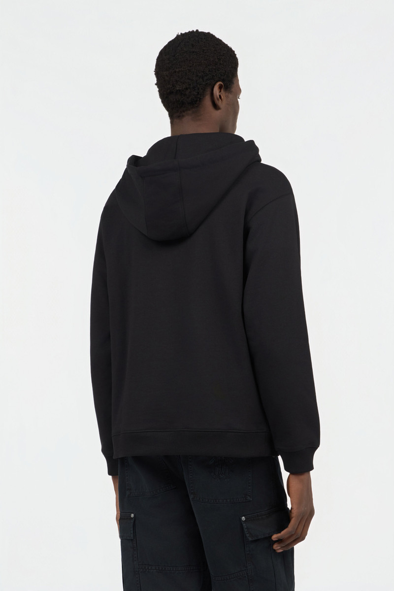 Black Hooded Sweatshirt With Tiger Embroidery 4