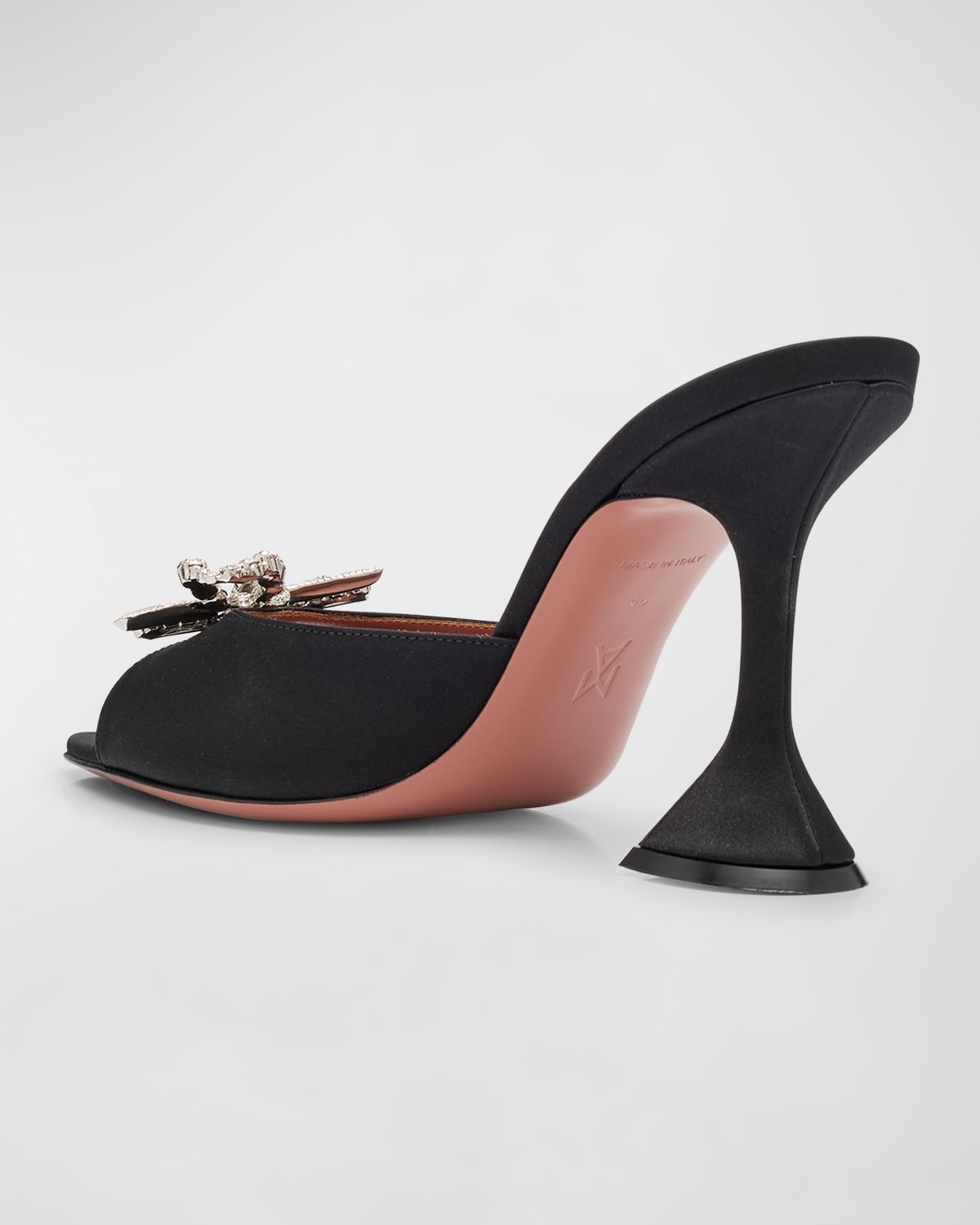 Rosie Embellished Bow Satin Pedestal Sandals - 3