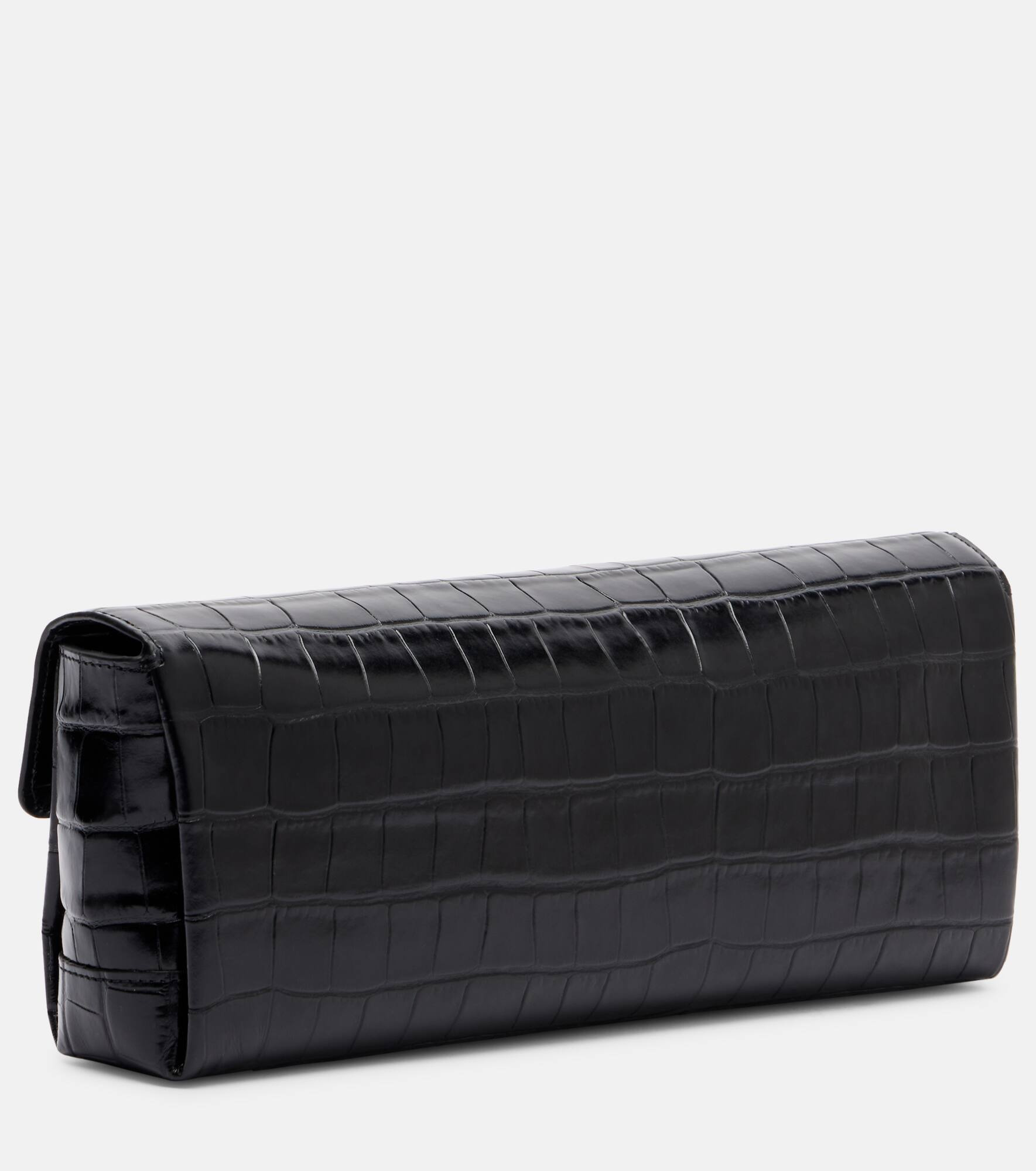 T-Clutch Small croc-effect leather clutch - 4