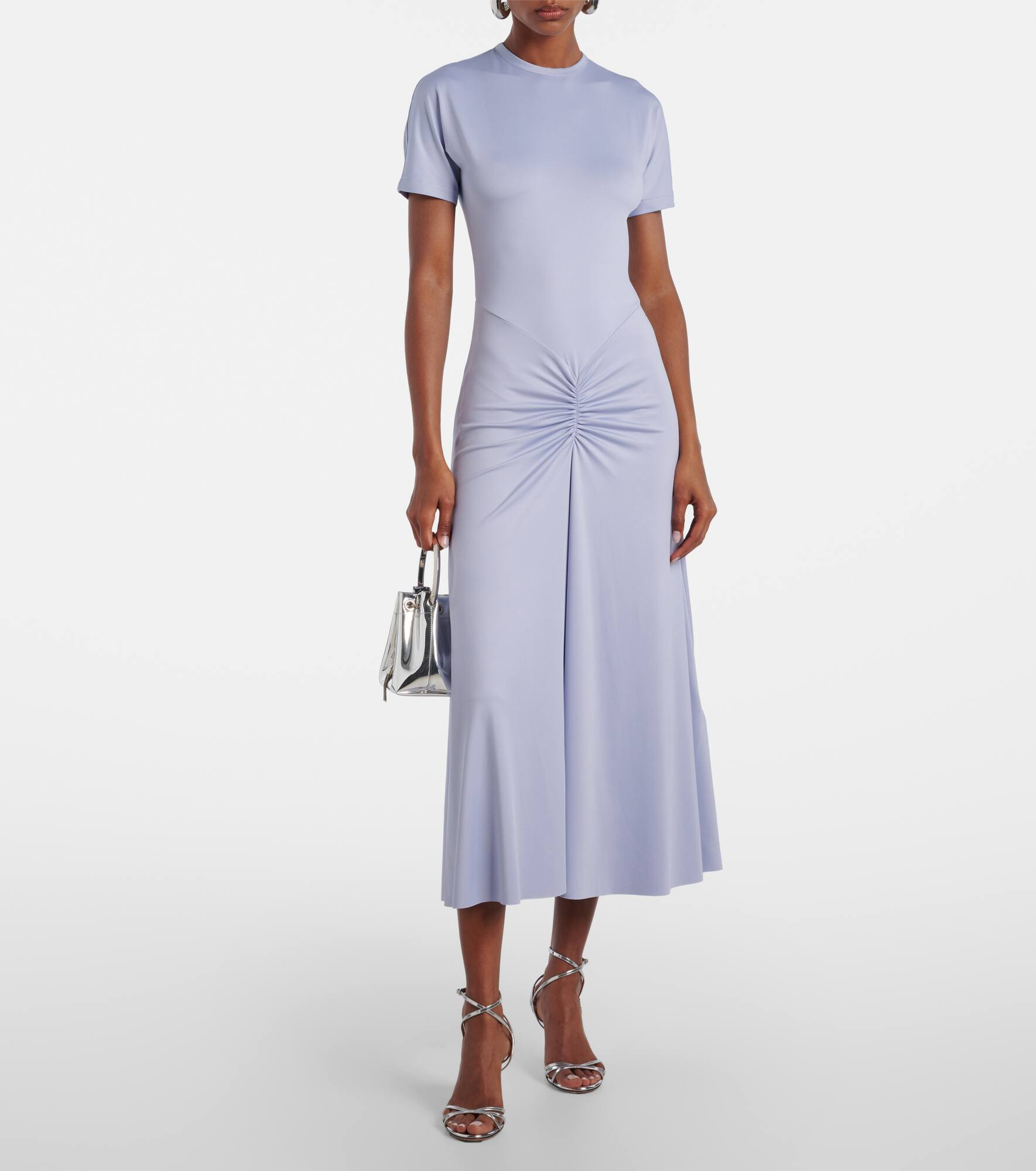 Gathered jersey midi dress - 2