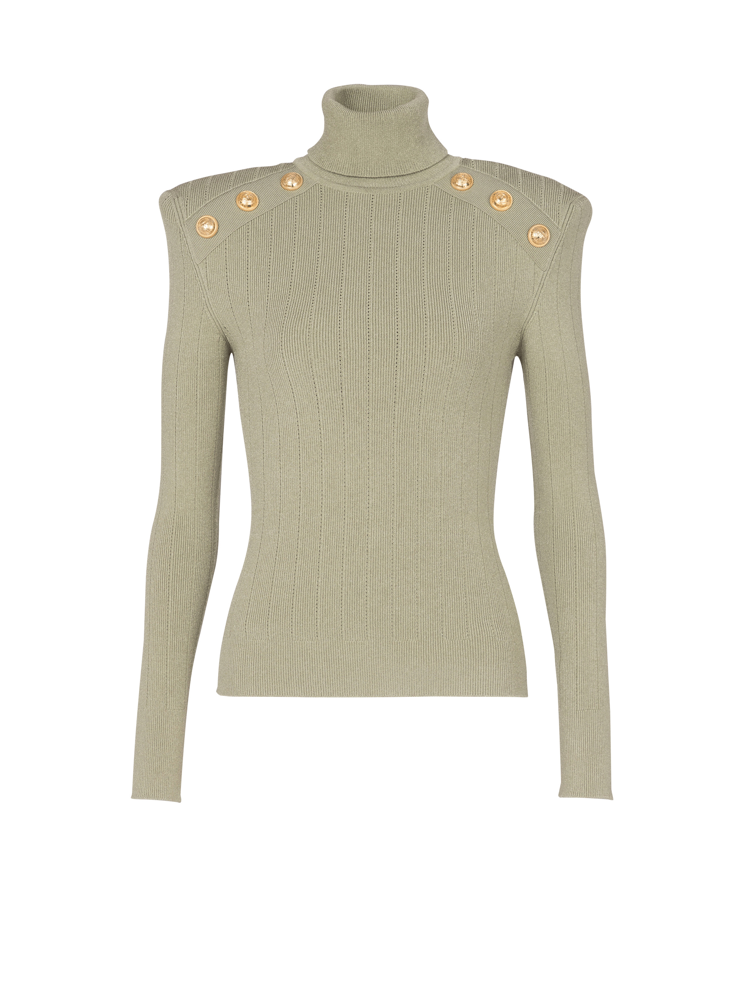 Knit jumper with gold buttons - 1