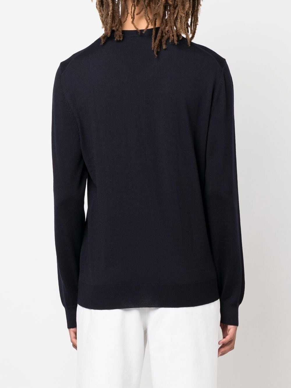 logo-embroidered V-neck jumper - 4