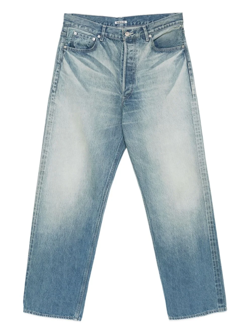 selvedge faded-wash jeans - 1