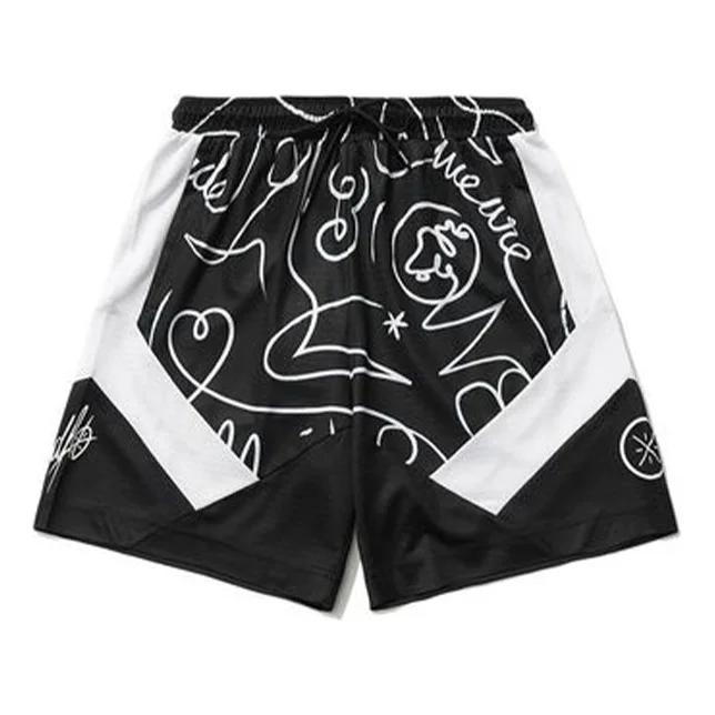 Li-Ning x DFT Way Of Wade Logo Basketball Shorts 'Black White' AAPR257-1 - 1