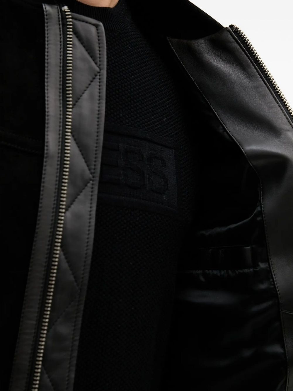 zip-fastening bomber jacket - 3
