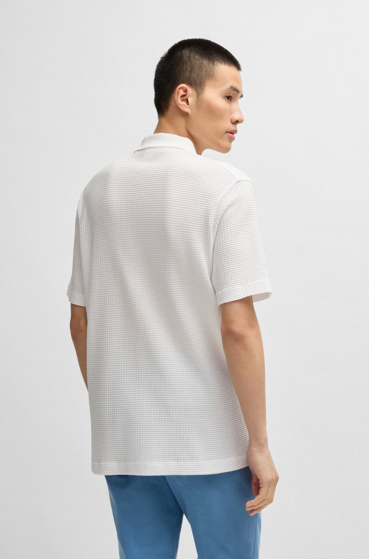 REGULAR-FIT SHIRT IN WAFFLE COTTON - 5