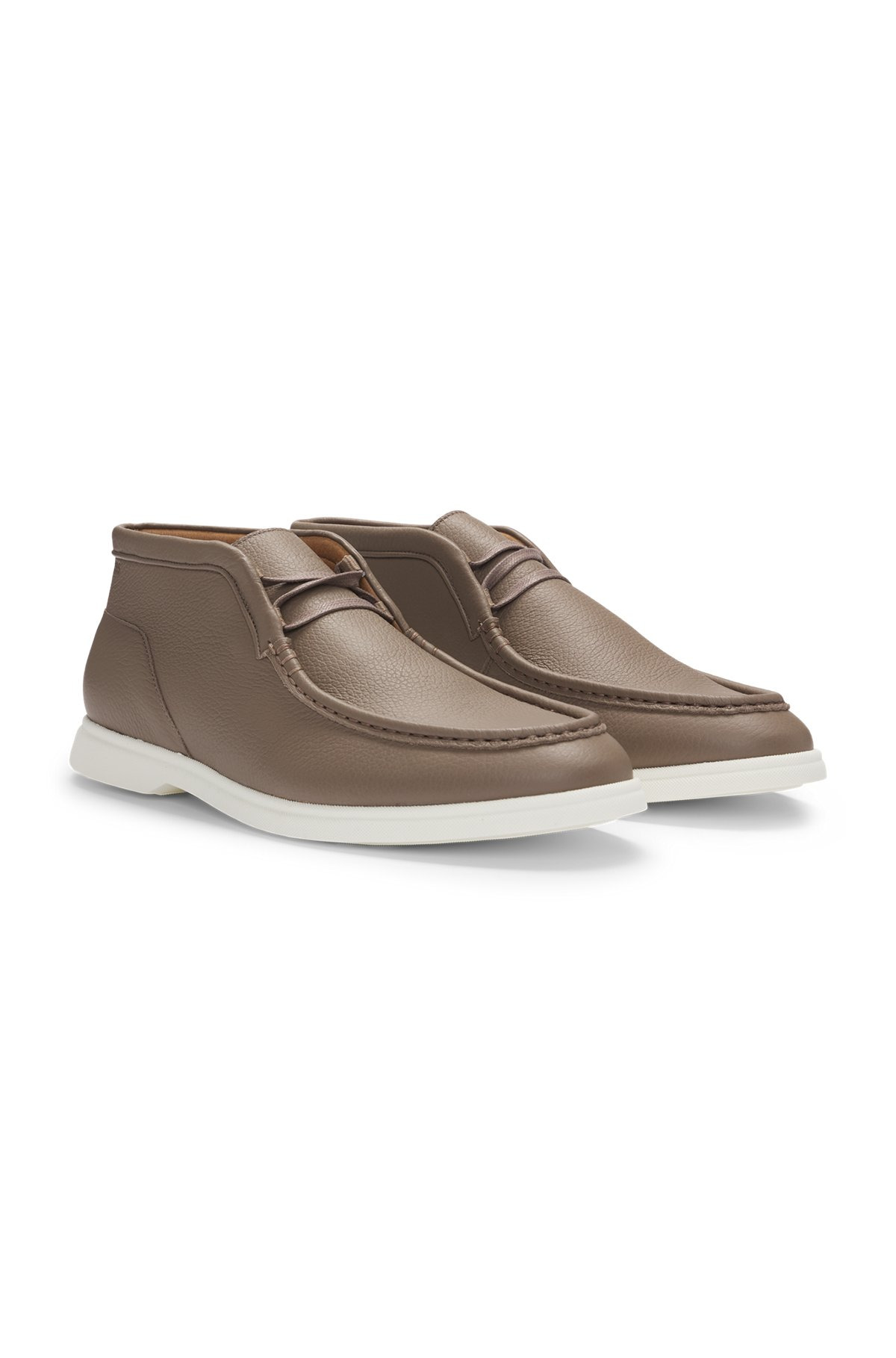 DESERT BOOTS IN TUMBLED LEATHER WITH APRON TOE - 2