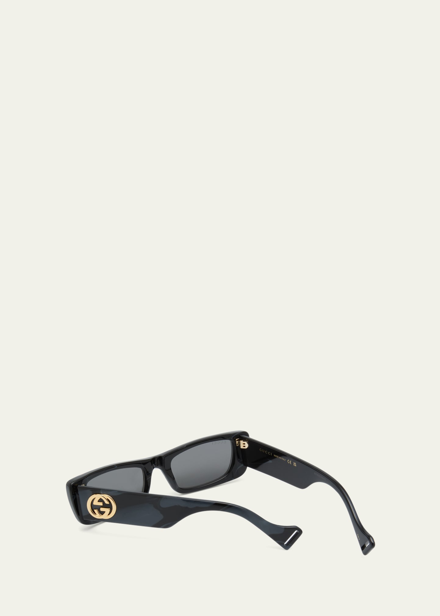 Monochromatic Rectangle Sunglasses w/ Interlocking G Temples - 2