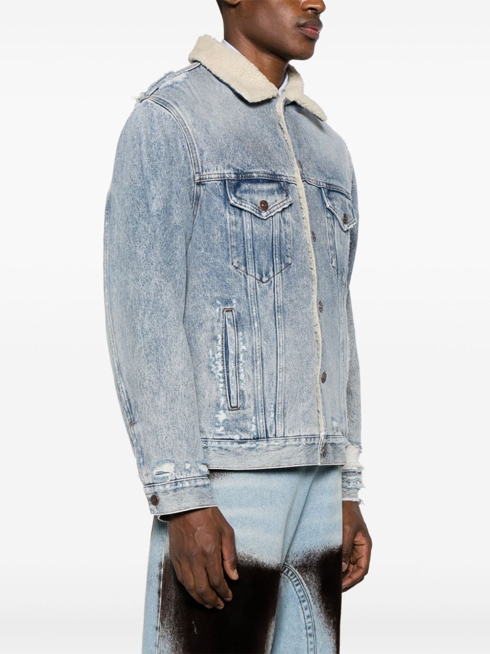 distressed denim jacket - 3