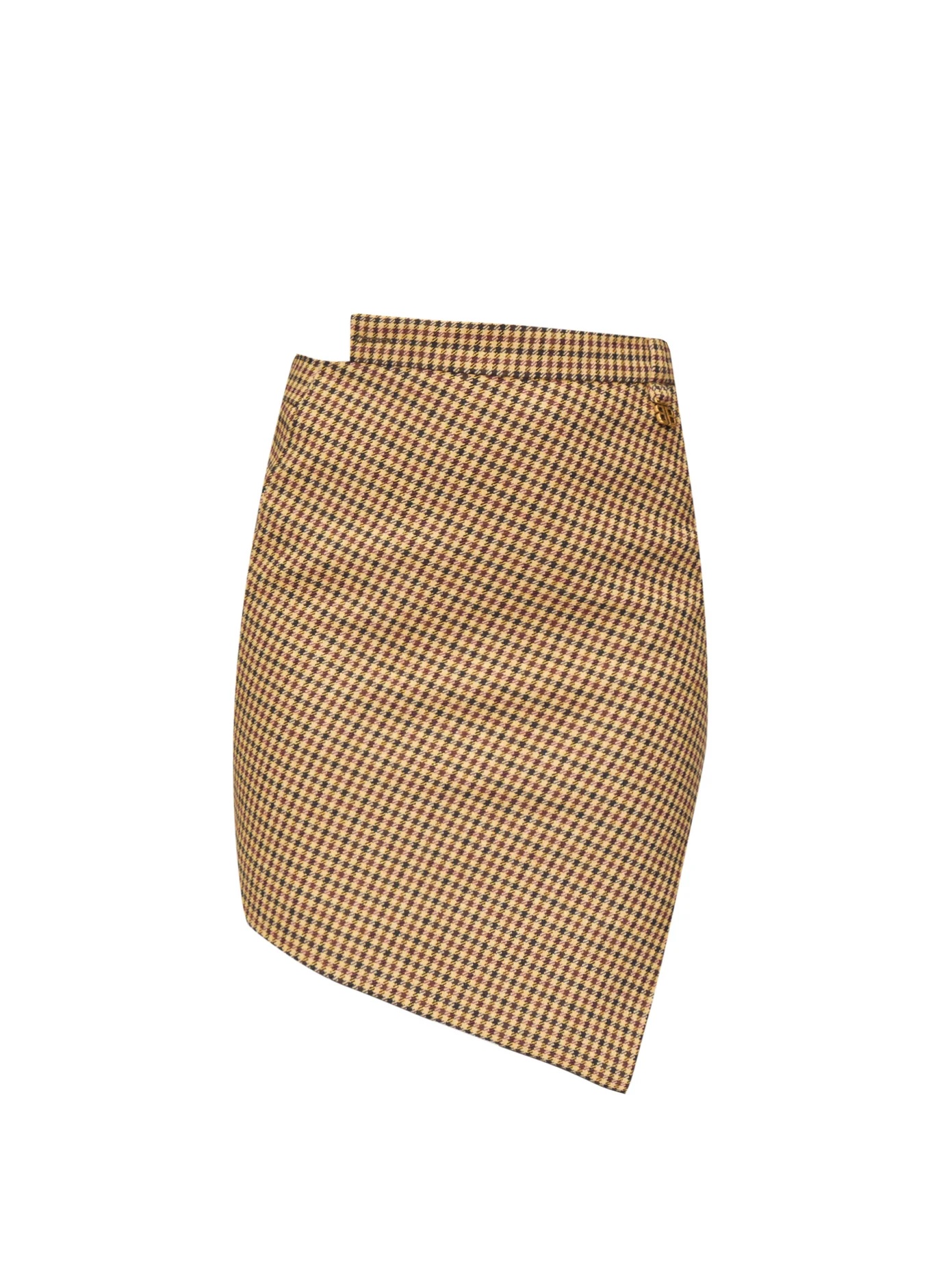 Mid-rise asymmetric houndstooth skirt - 1