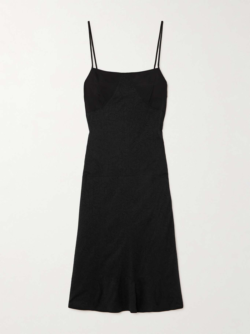 Satin and lace midi dress - 1
