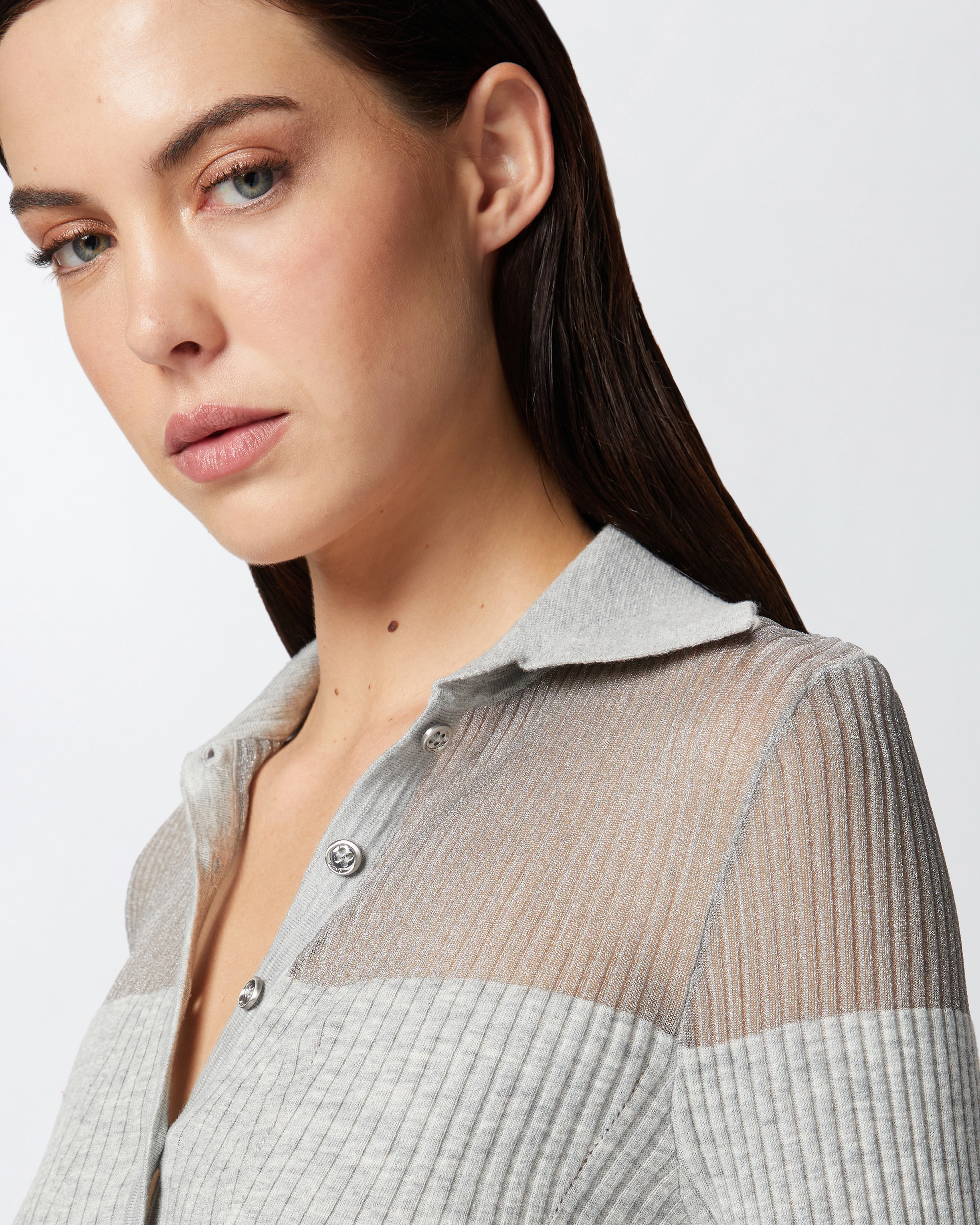 RIBBED LONG-SLEEVED POLO SHIRT - 5