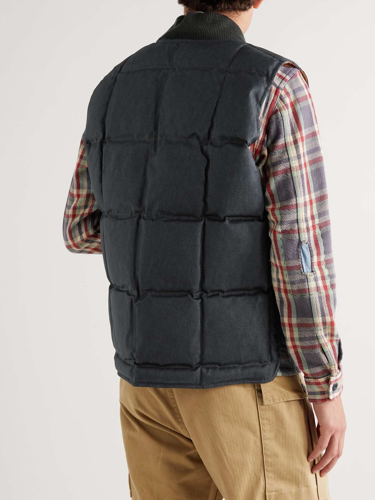 Brighouse Quilted Padded Coated-Denim Gilet - 4