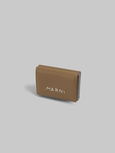 Marni BROWN LEATHER TRIFOLD WALLET WITH MARNI MENDING outlook