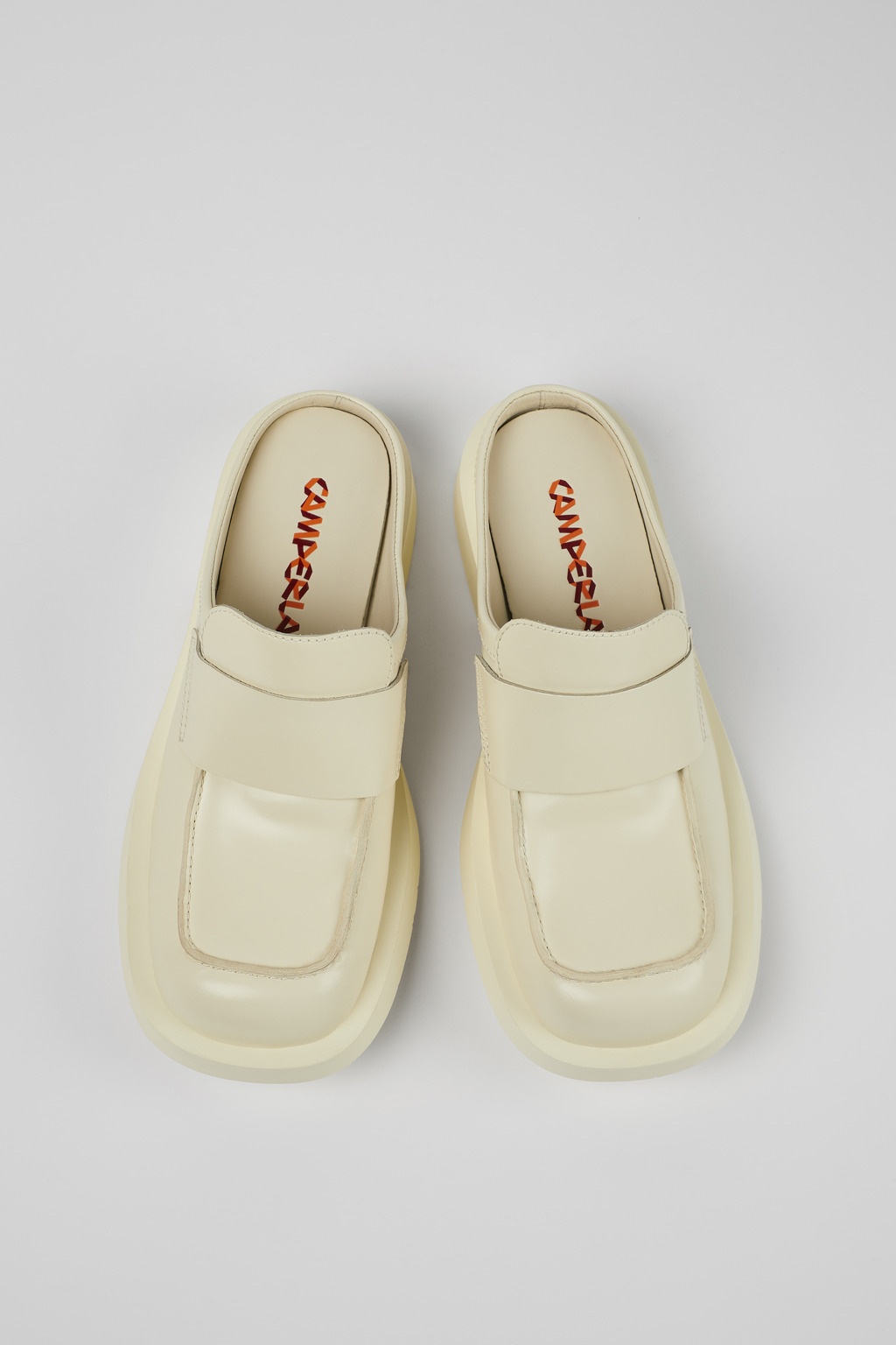White leather loafer slide - 4