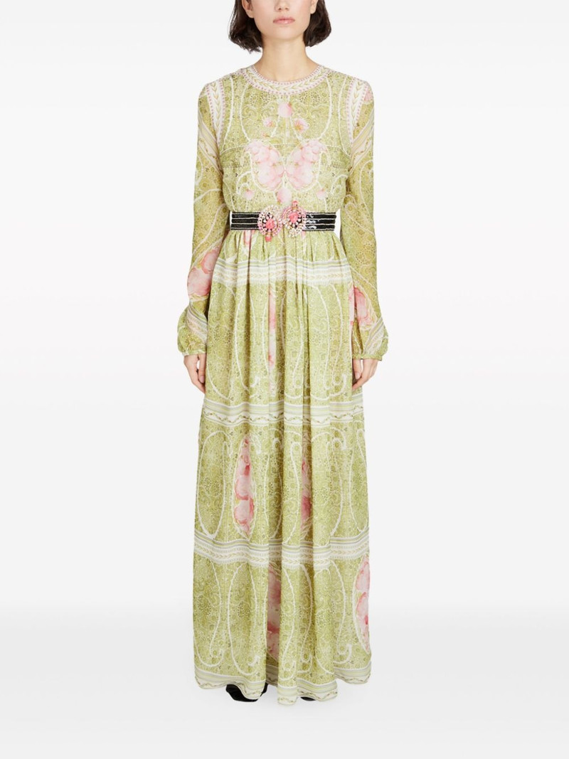 GIAMBATTISTA VALLI Peonies-print silk georgette dress outlook