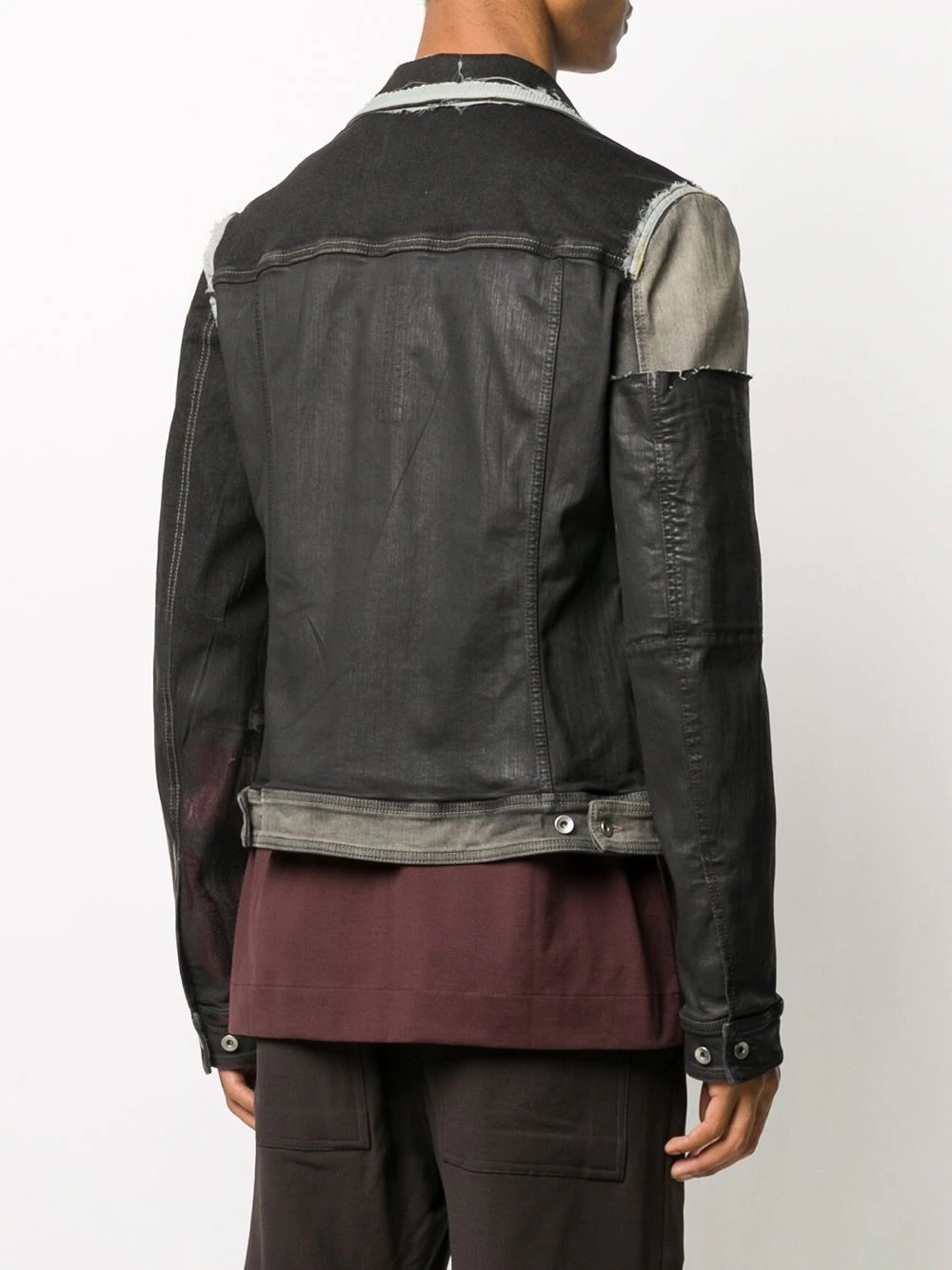 cropped faux-leather worker jacket - 4