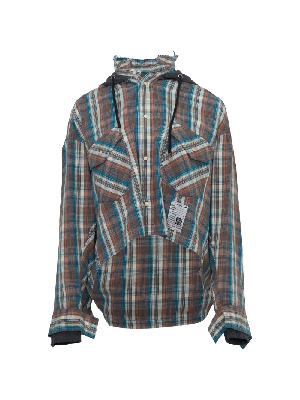 hoodie combine checkered shirt - 1