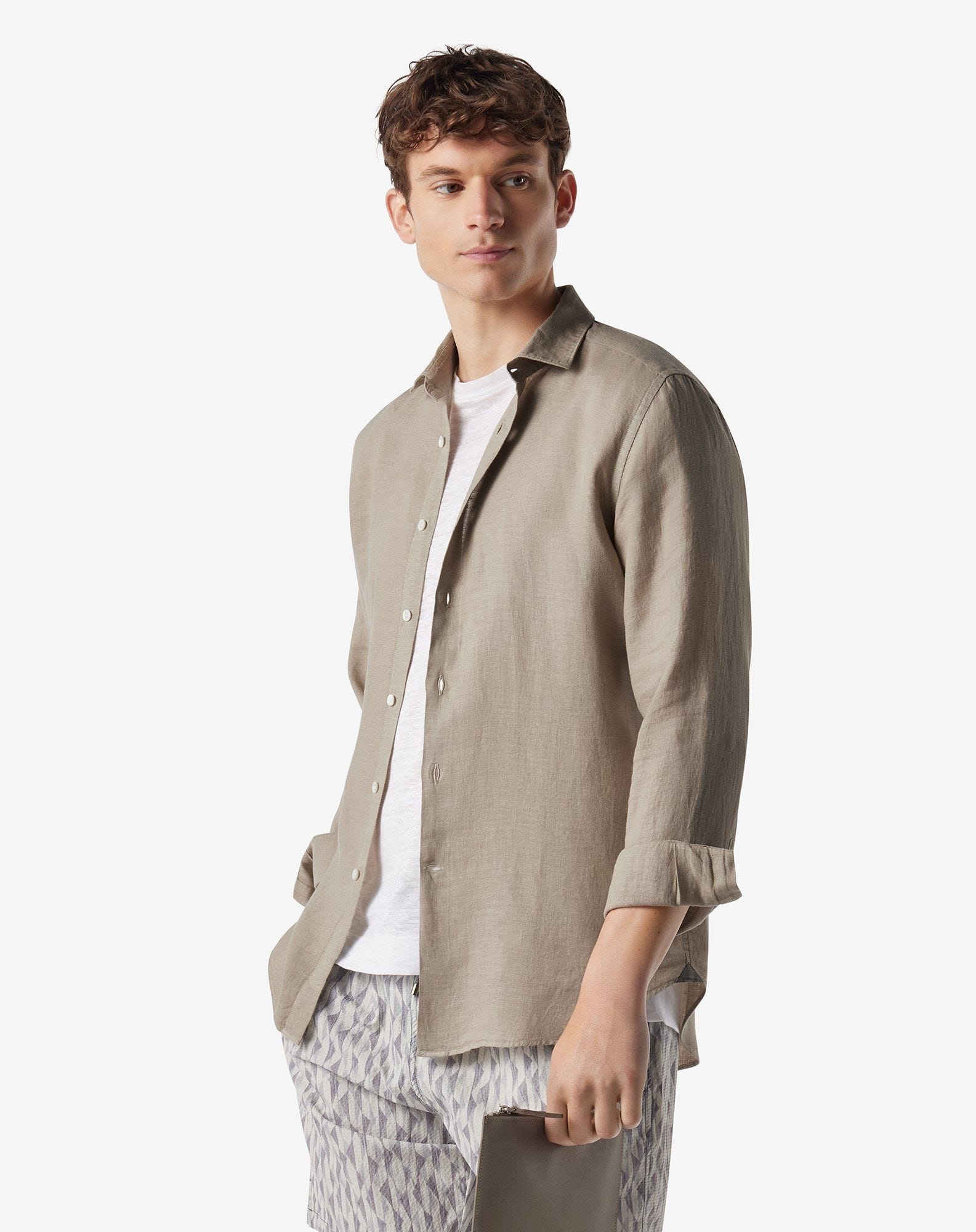 Beige pure linen shirt - 2