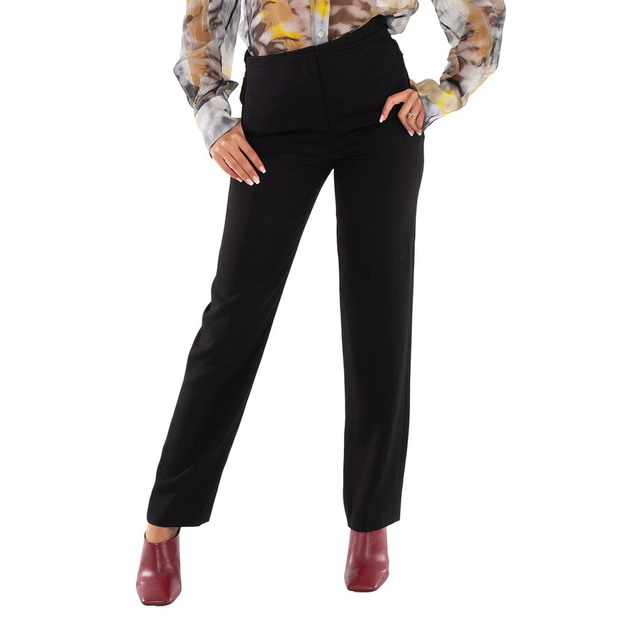 Burberry Natasha Ruched-Waist Wool Tailored Trousers - 3