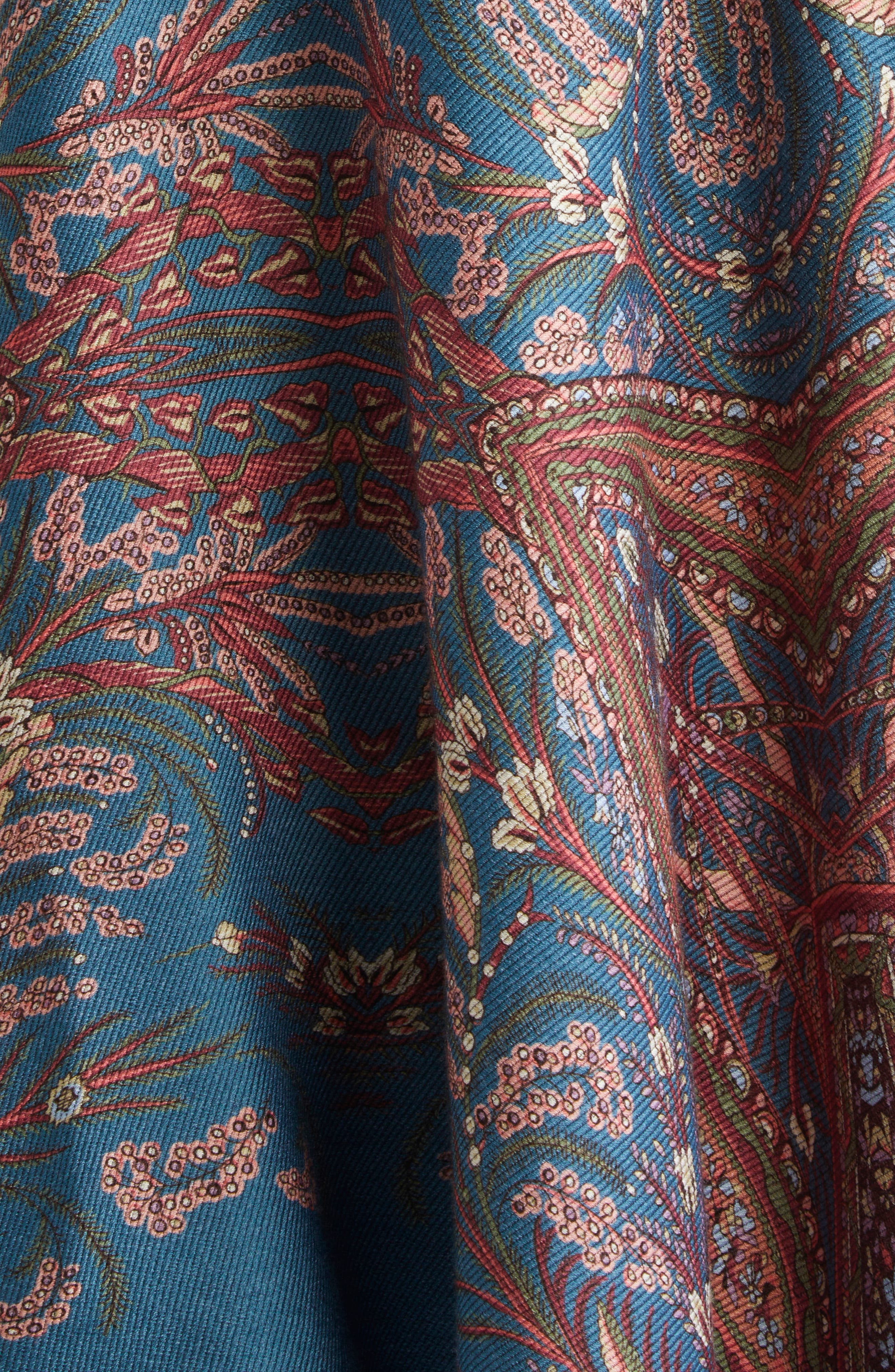 Etro Paisley Print Cape in X0883 Print On Blue Base at Nordstrom - 5