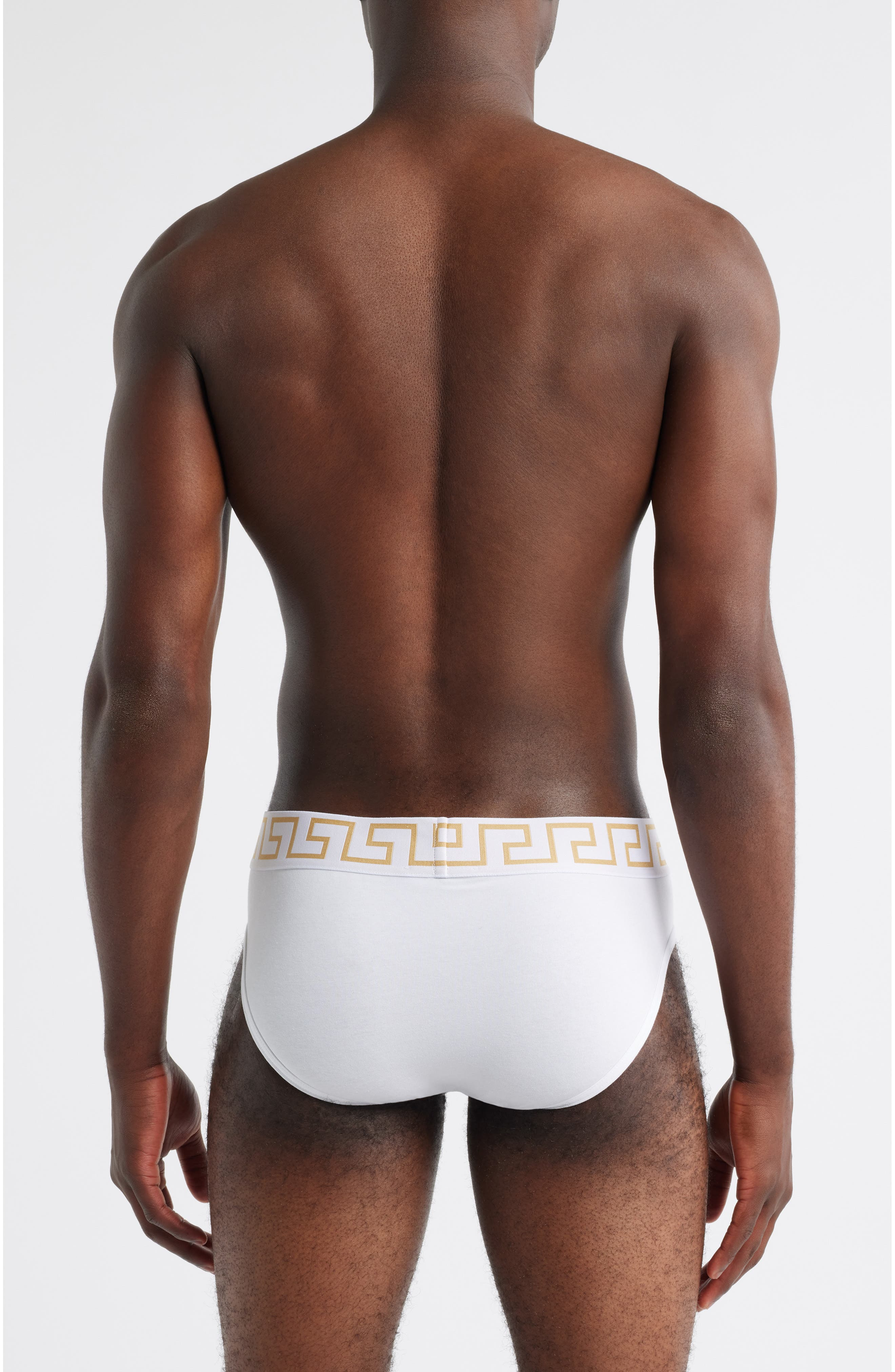 Versace Grecca Band Briefs in White Greek Gold at Nordstrom - 2