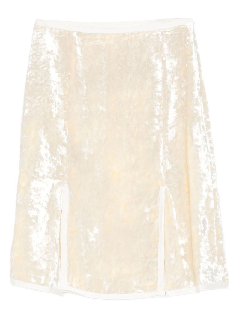 velvet-finish midi skirt 1