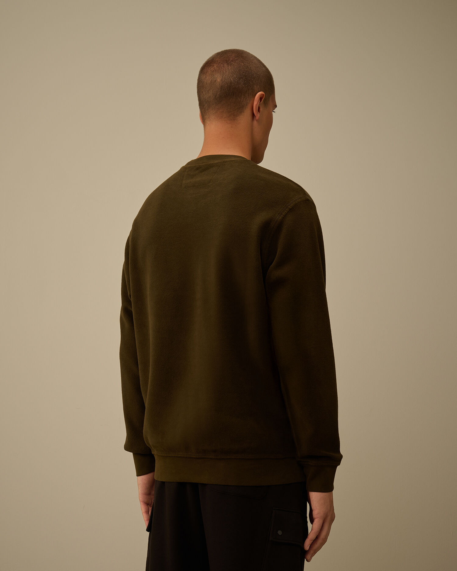 Brushed Emerized Diagonal Fleece Crewneck Sweatshirt - 4