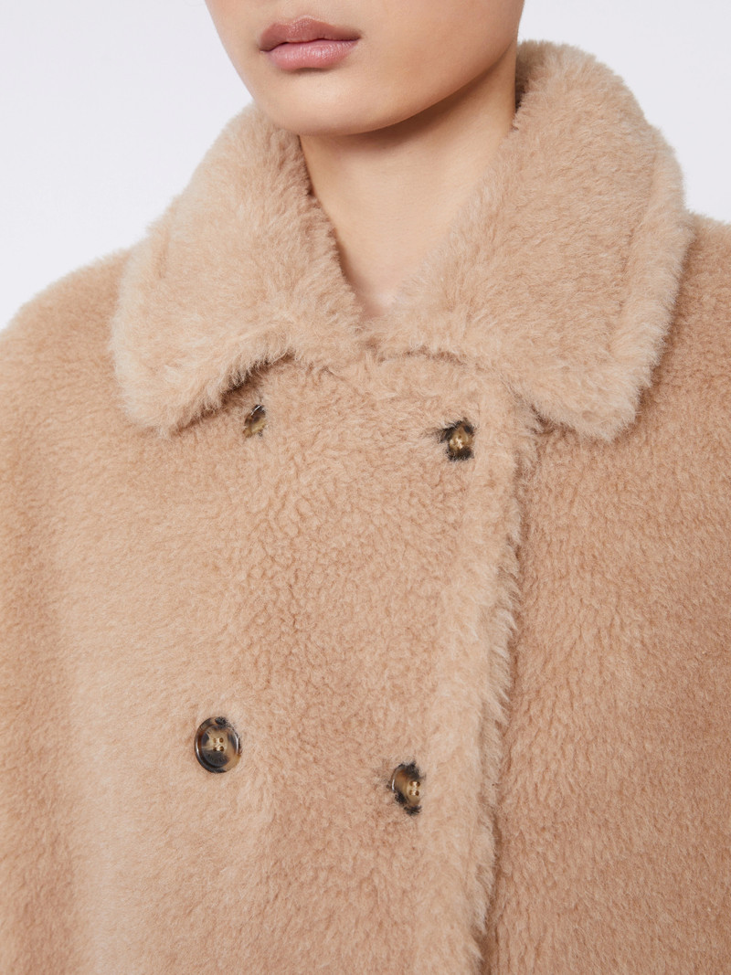 CAVALLO4 Alpaca and cashmere Teddy fabric cape - BEIGE 5