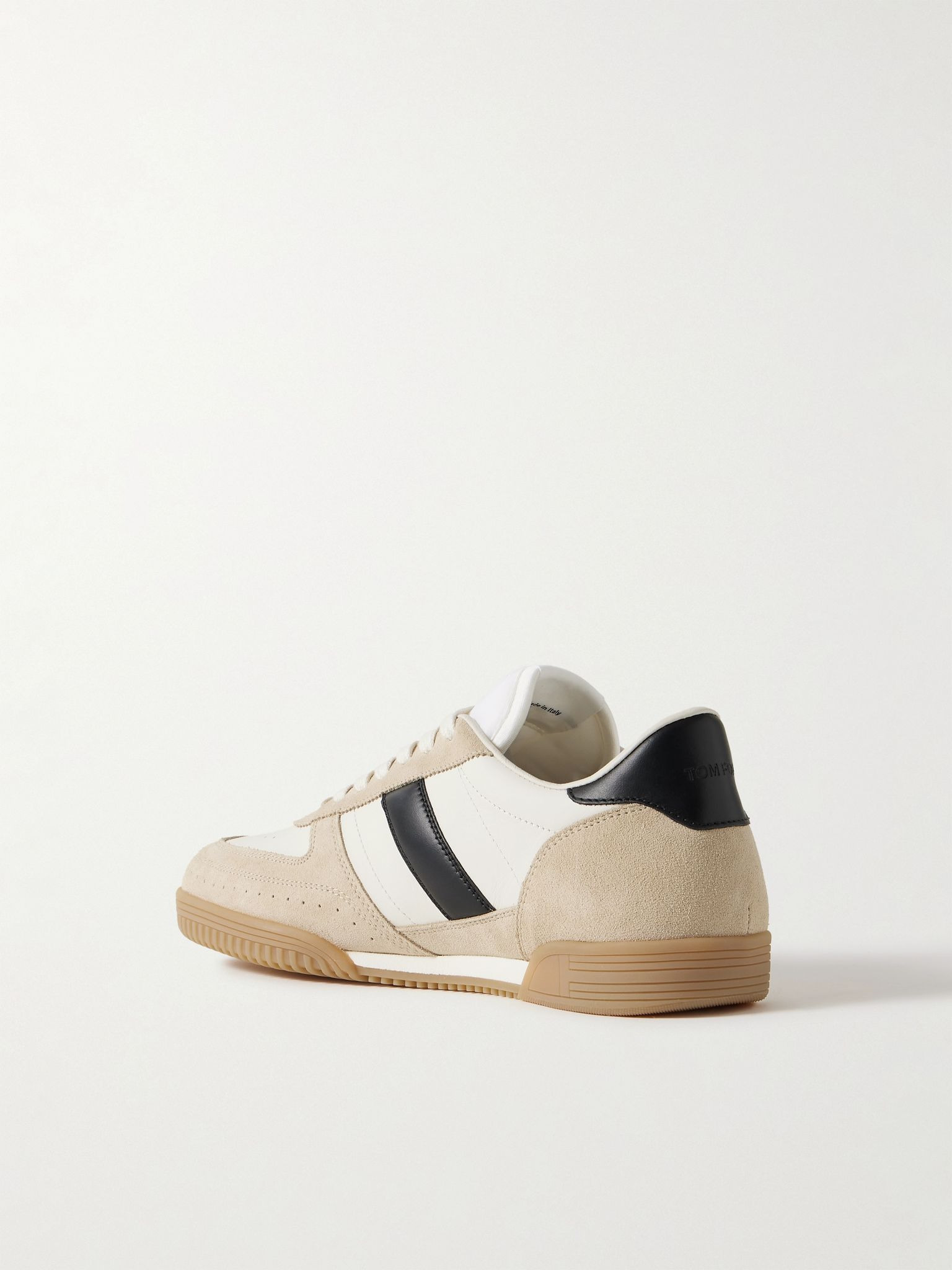 Terence Leather and Suede Sneakers Beige - 4
