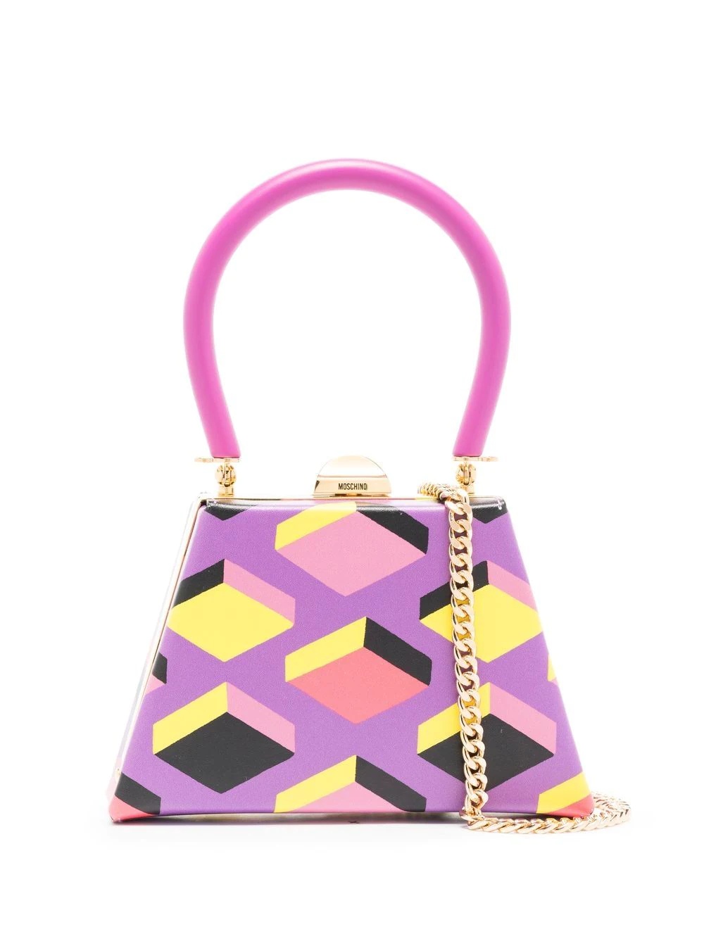 cube-print trapeze mini tote bag - 1