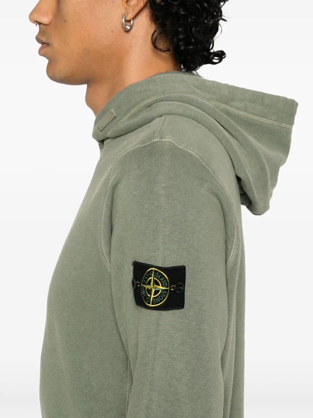 Stone  Hoodie★ストーンアイランド フーディー(6100037) Charcoal Grey 6100037 MALFILÉ FLEECE 'OLD' EFFECT Hooded