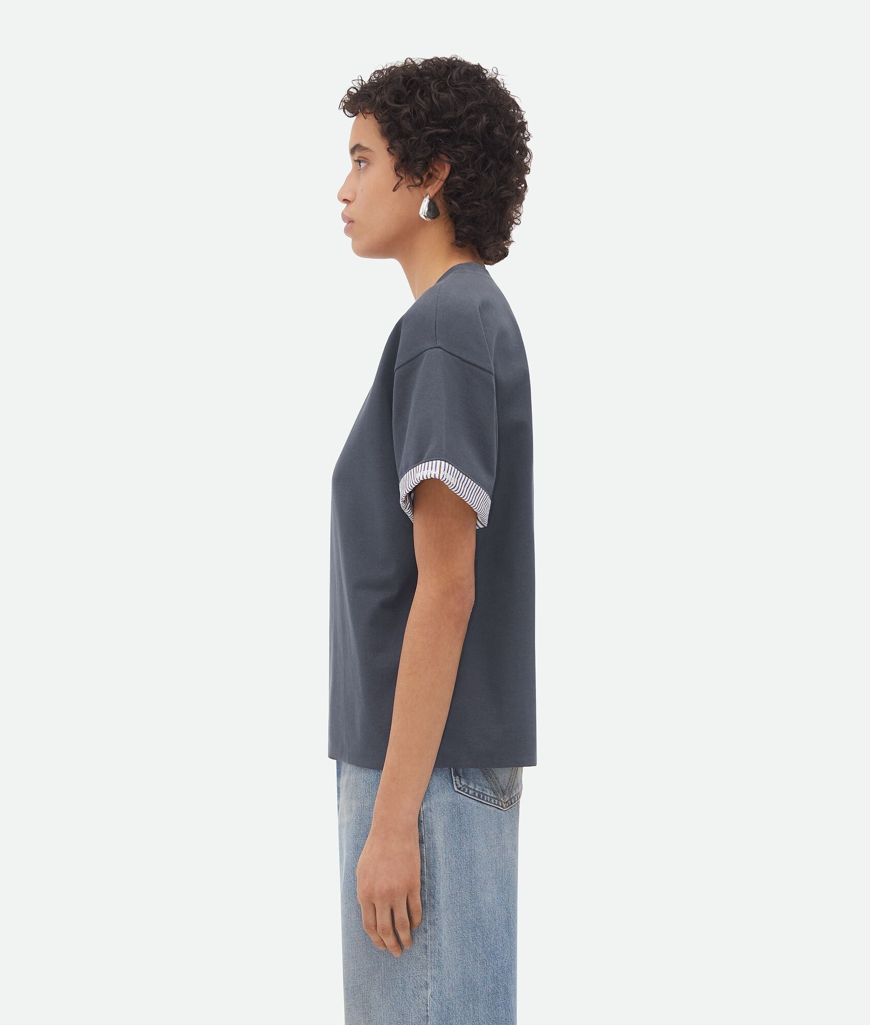 Double Layer Striped Cotton T-Shirt - 2
