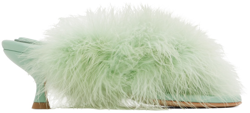 Green Pom Pom Heeled Sandals - 1