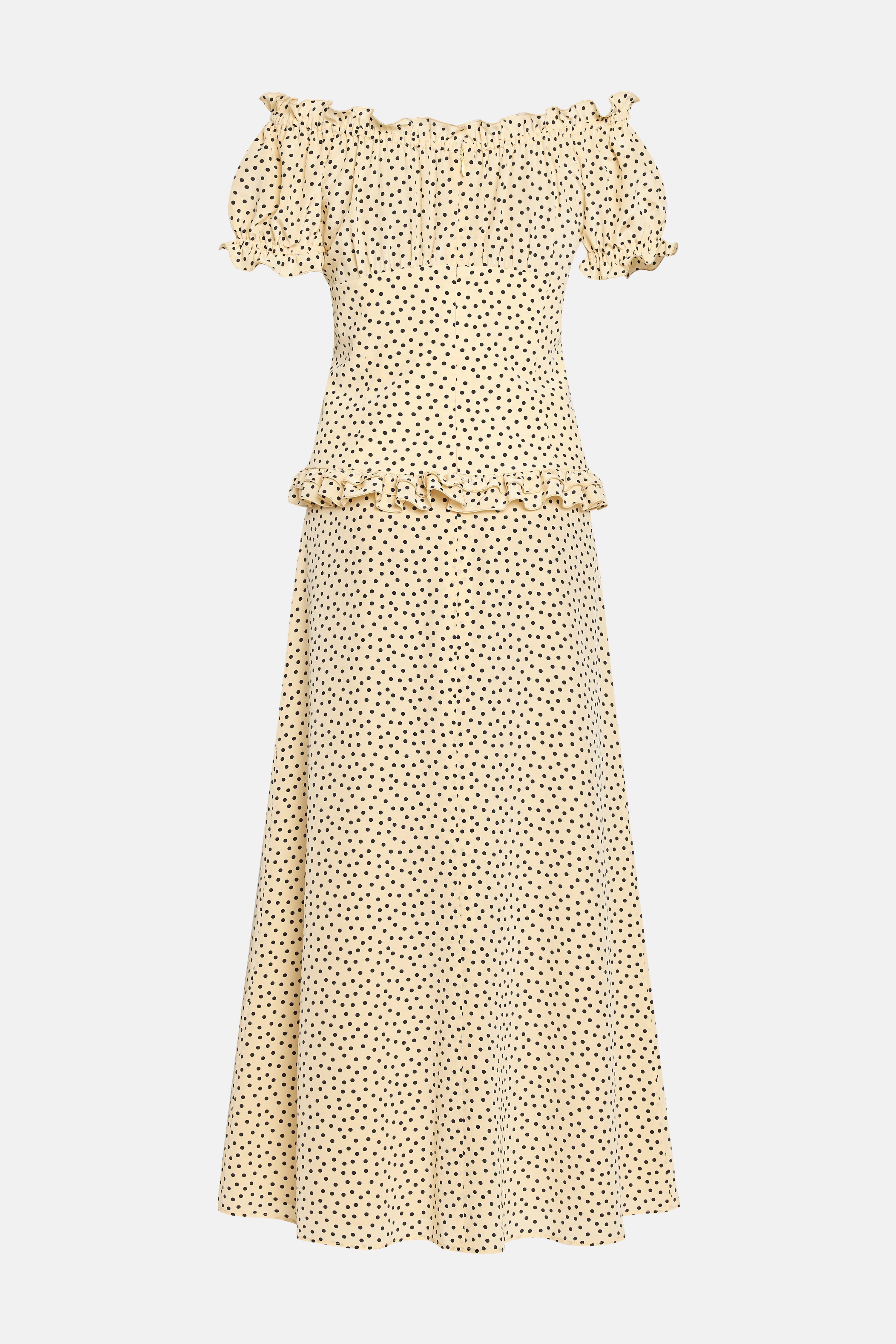 POLKA DOT OFF THE SHOULDER DRESS - 2