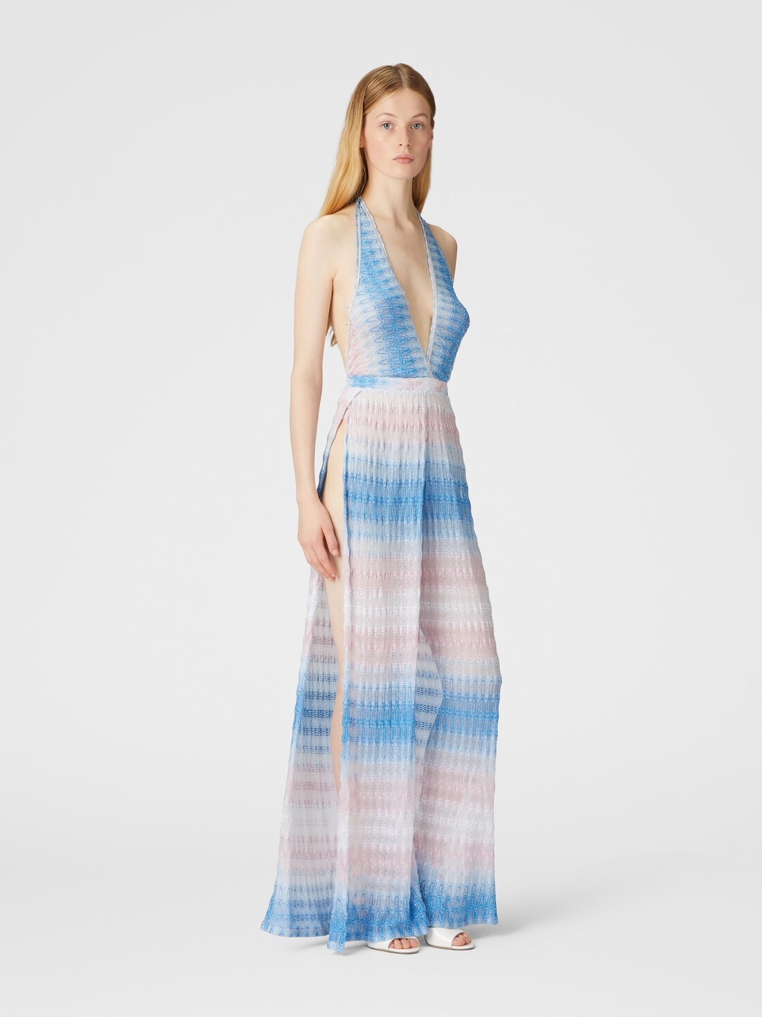 Long jumpsuit with palazzo pants in dégradé lace - 2