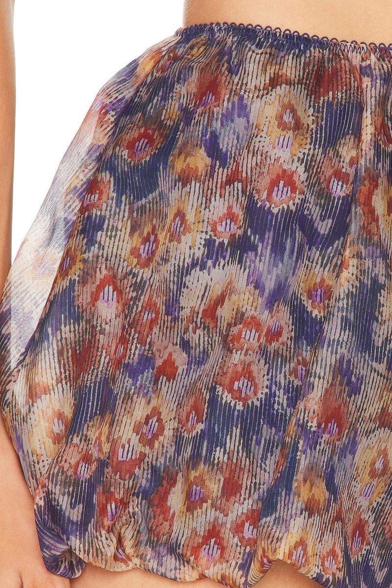 SIR. Fiore picot-trimmed gathered floral-print silk-organza shorts Multi outlook