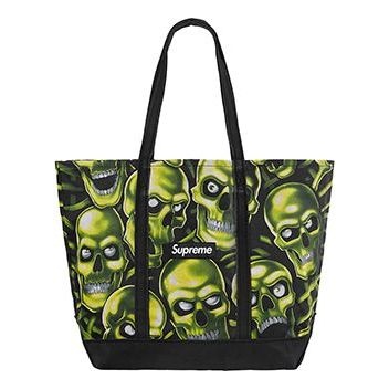 バッグ supreme Supreme Supreme SS18 Skull Pile Denim Tote Bag 'Green' SUP