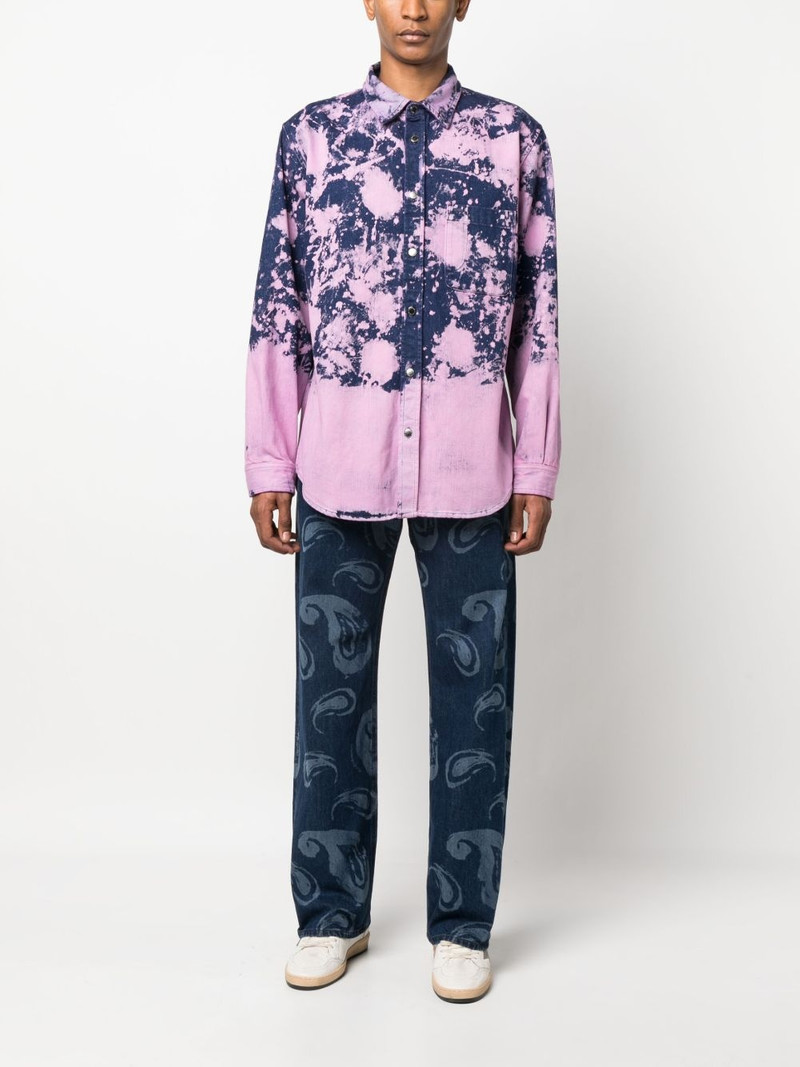 DARKPARK bleached-effect long-sleeve shirt outlook