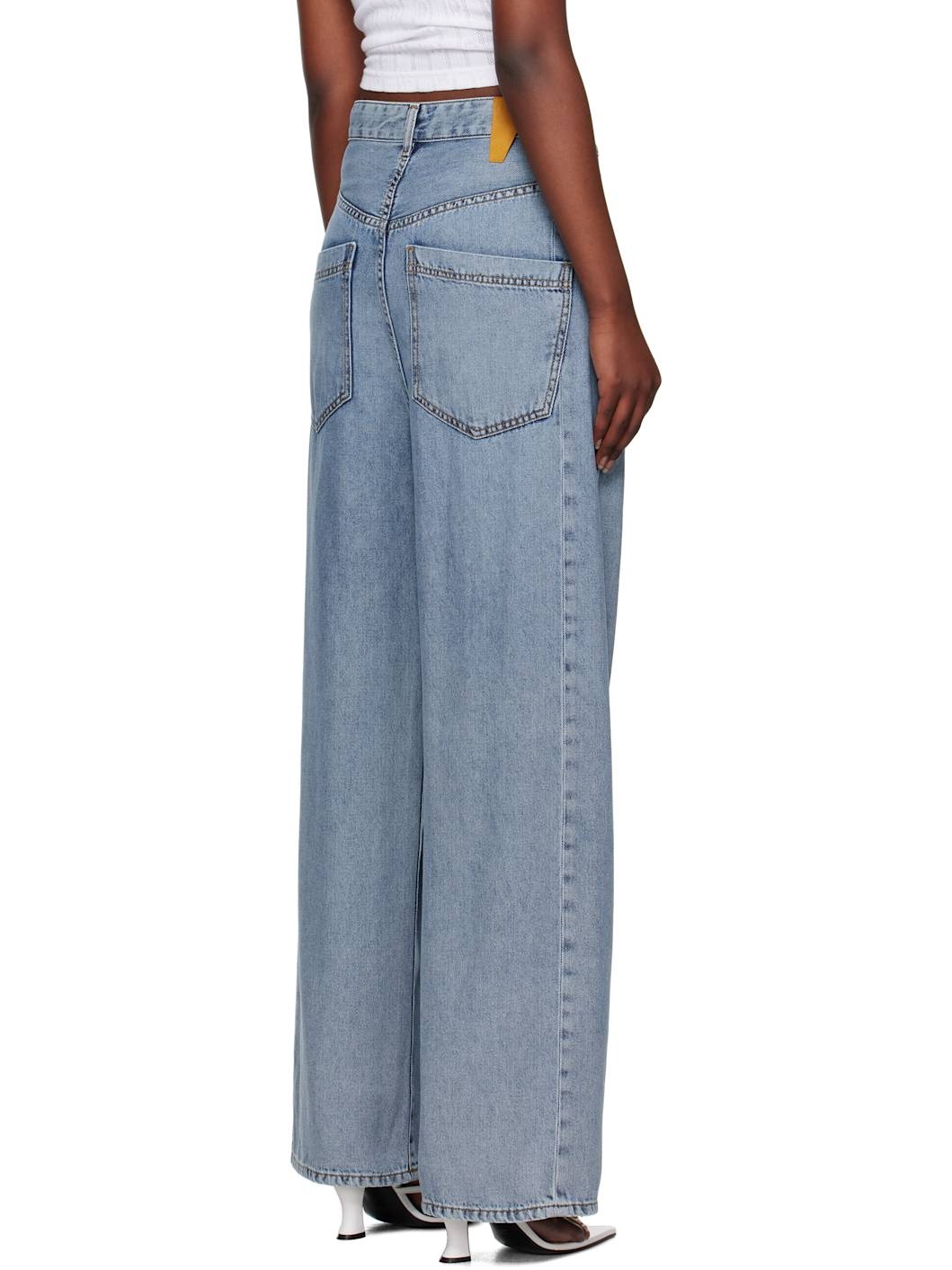 Blue Ines Fold Over Jeans - 3