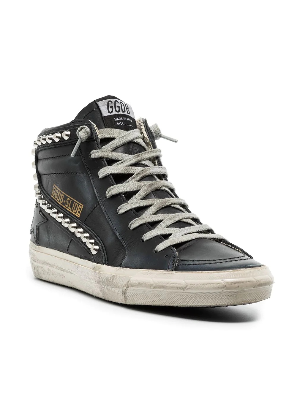Slide distressed studded sneakers - 2