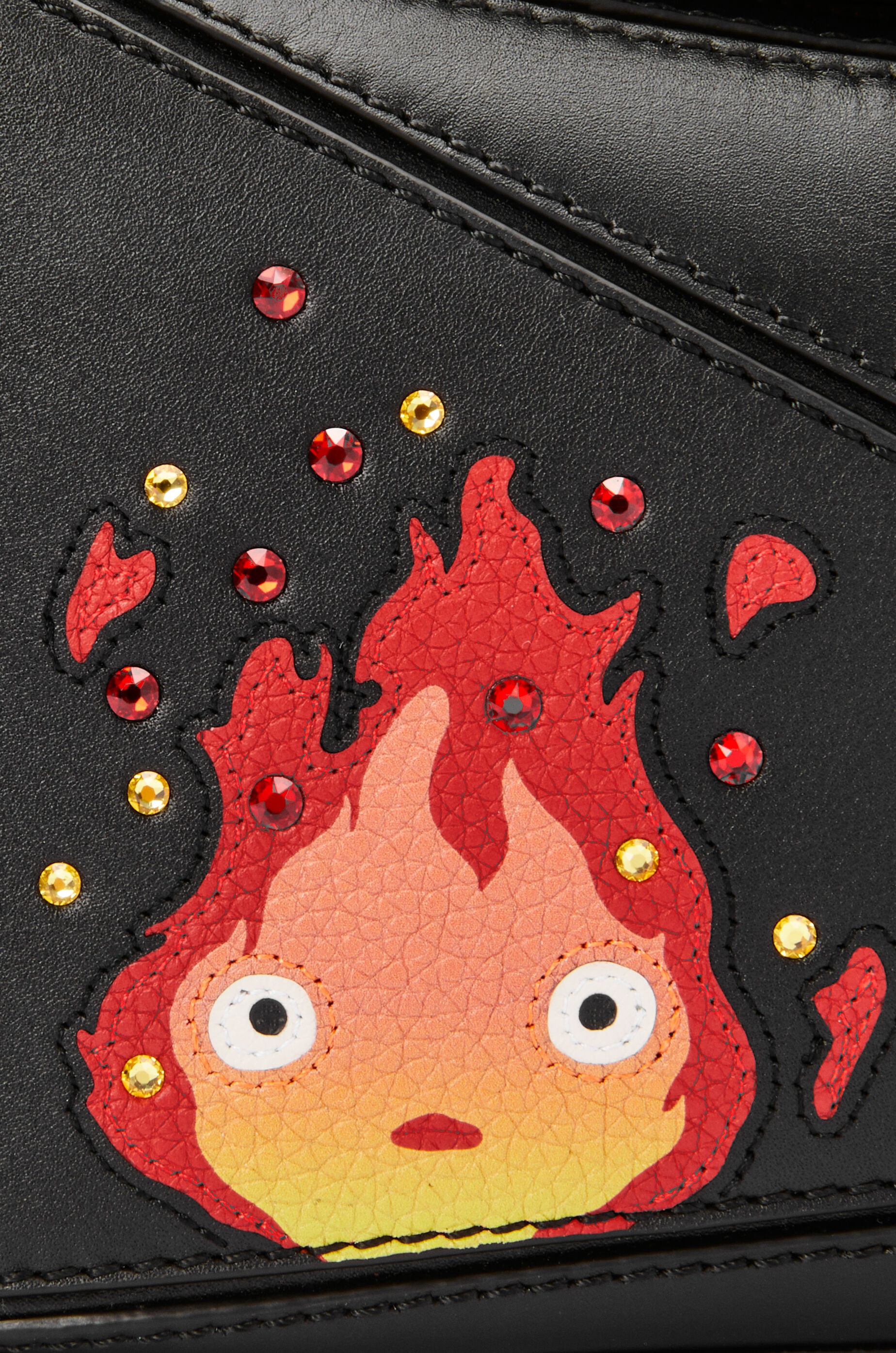 Calcifer mini Puzzle bag in satin calfskin and crystal - 8