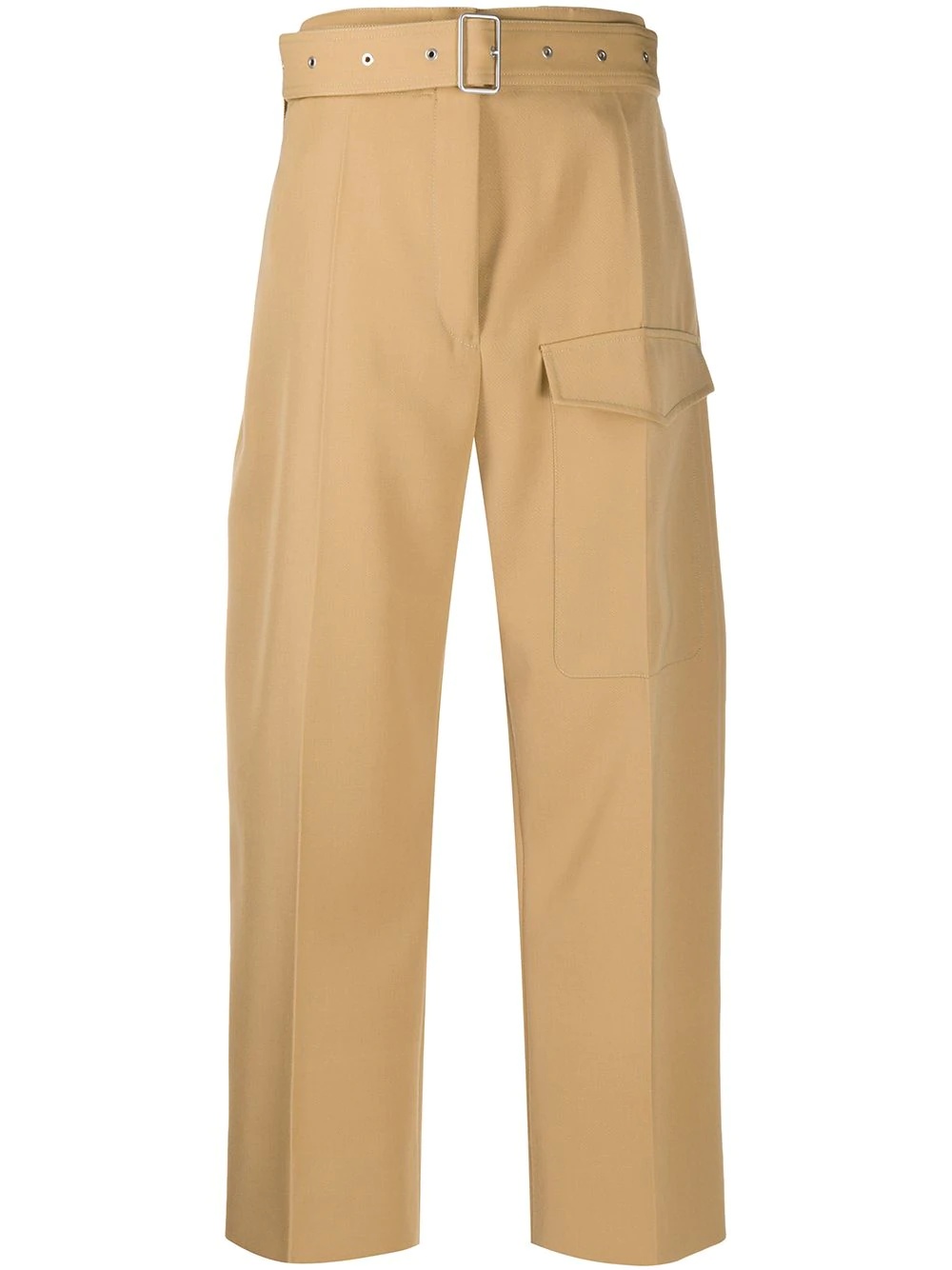 high-waist belted trousers - 1