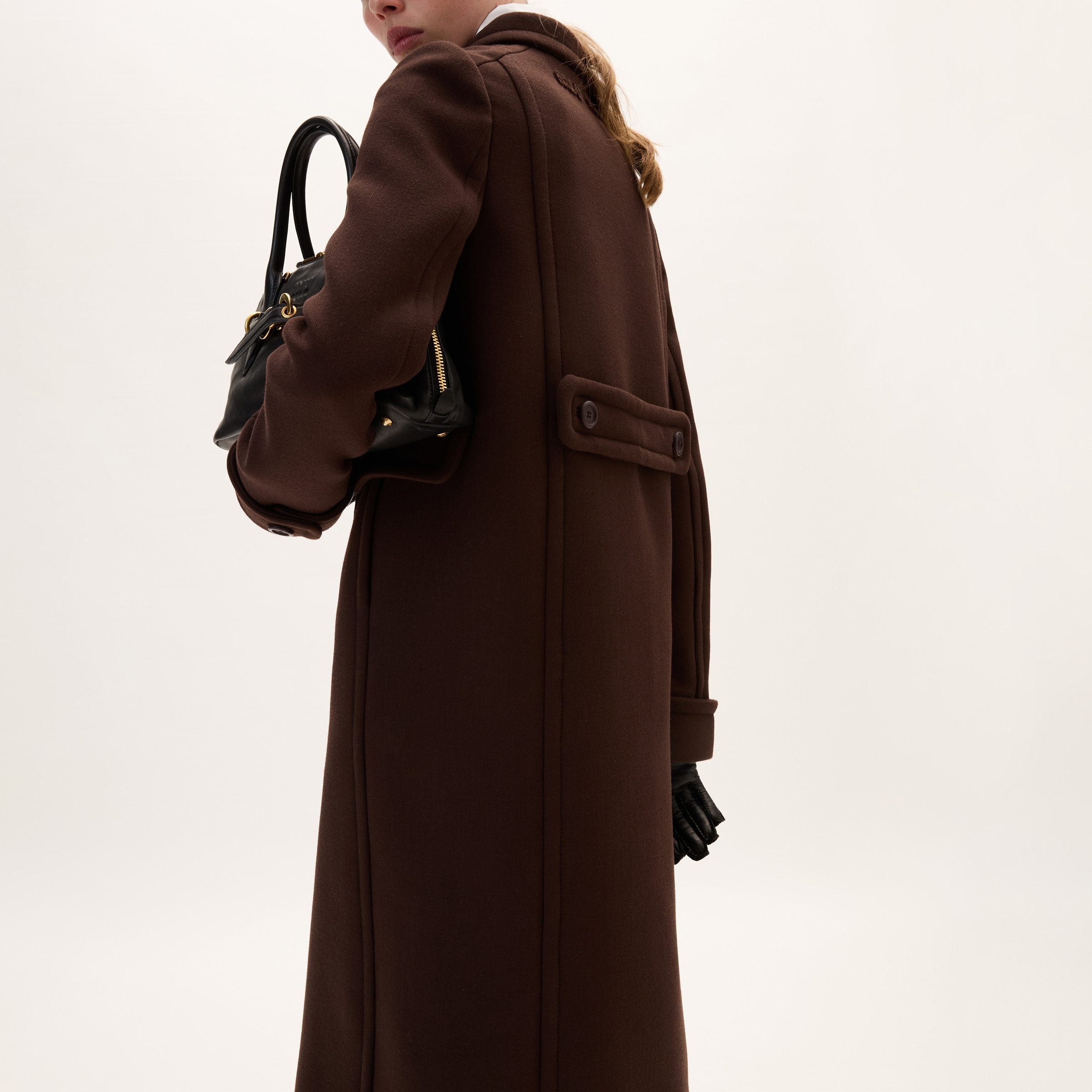 Natté toile double-breasted coat - 5