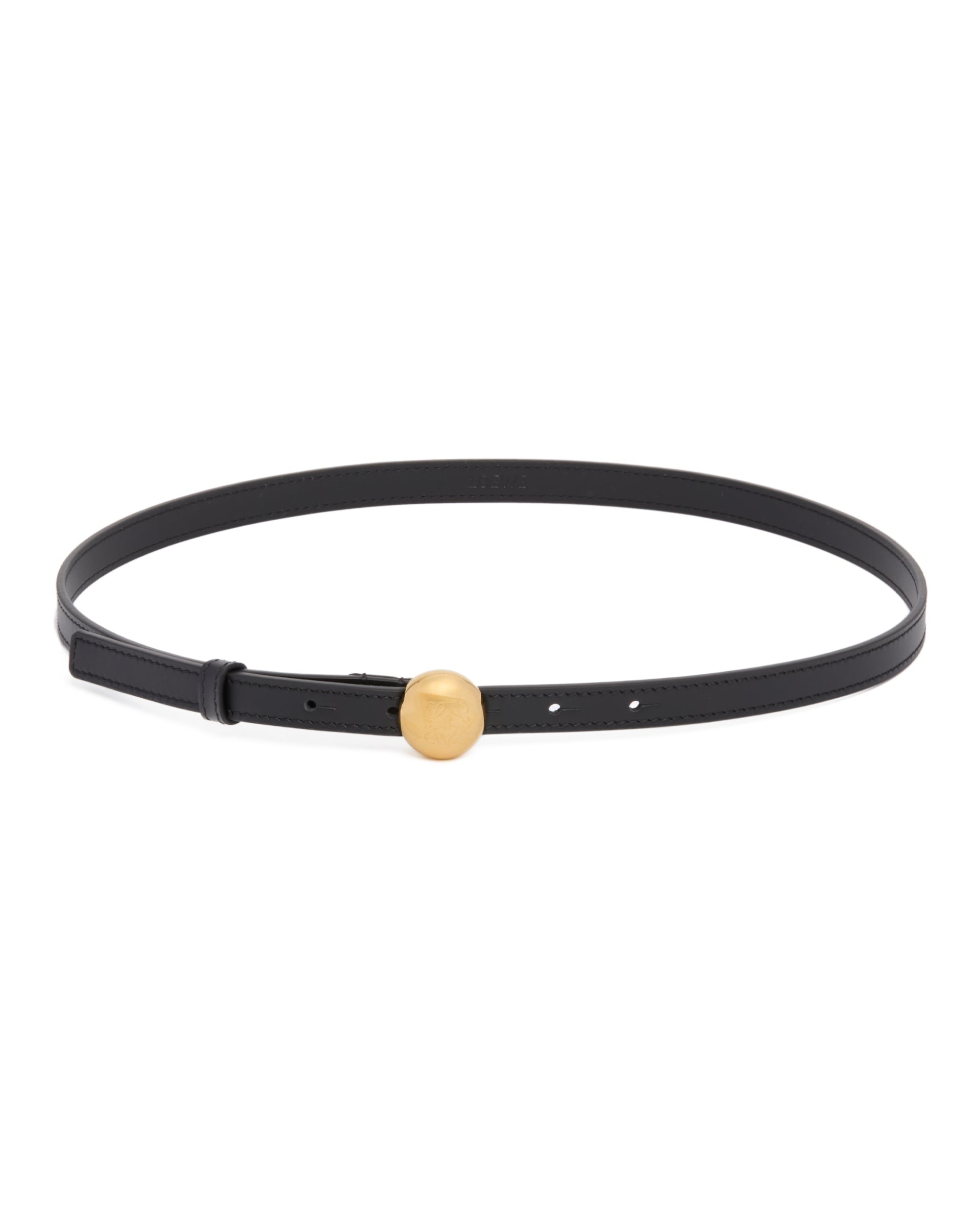 Black Pebble Leather Belt - 2