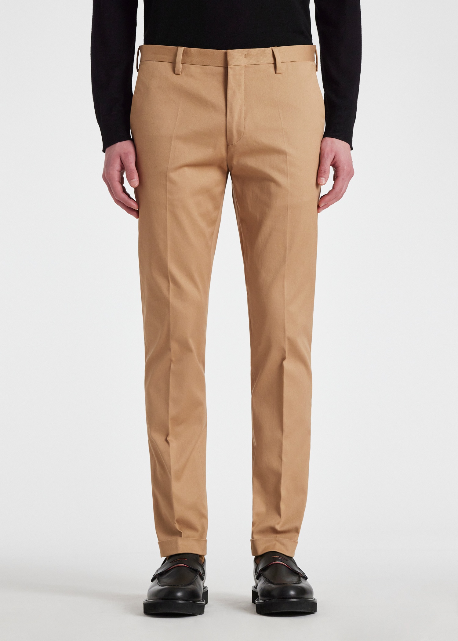 Slim-Fit Tan Cotton-Stretch Chinos - 3