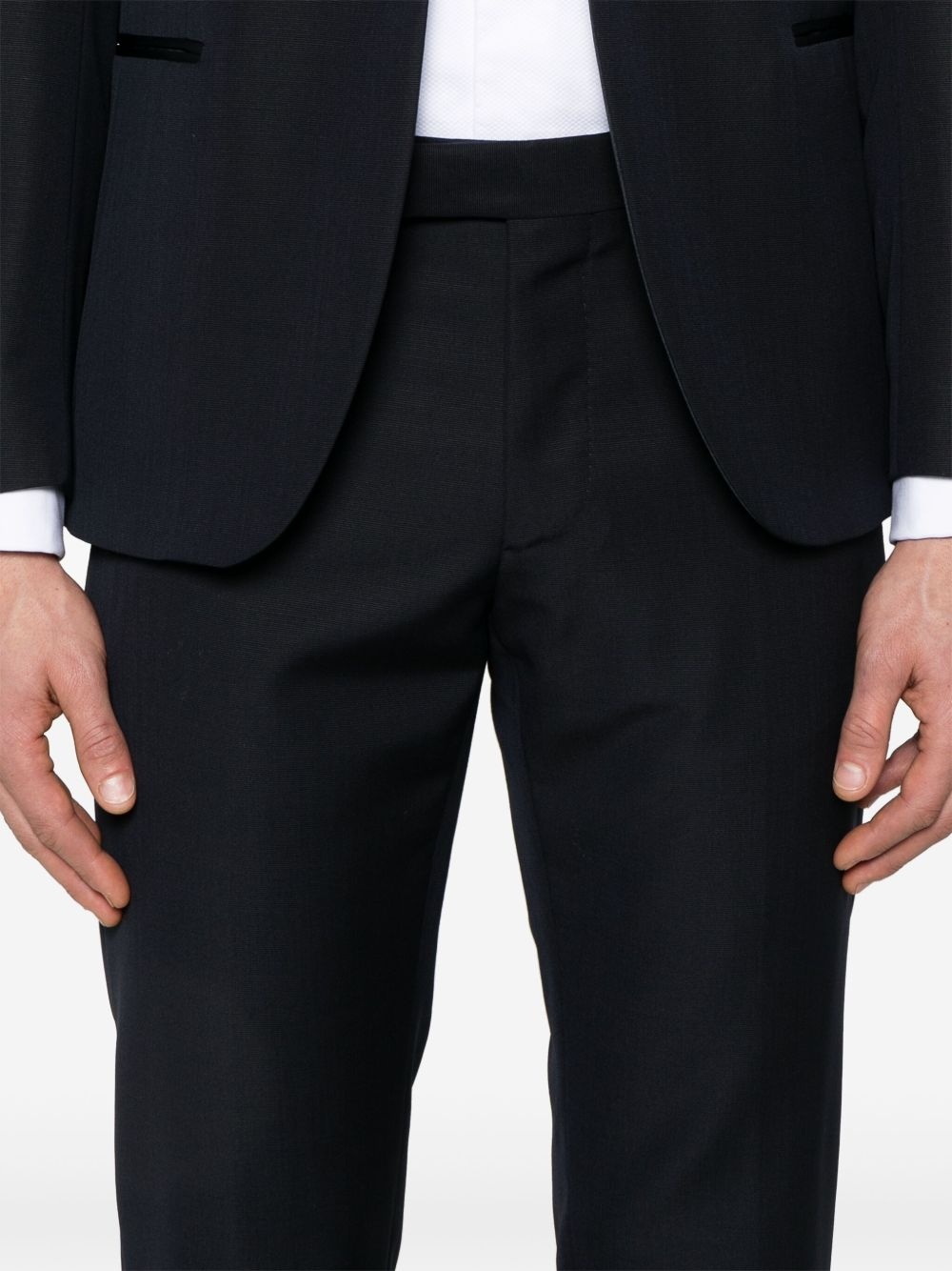 satin-trim suit - 5