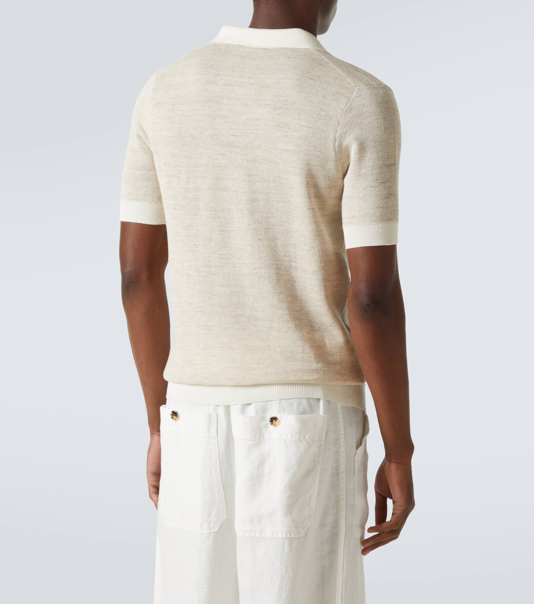 Cotton-blend polo shirt - 4