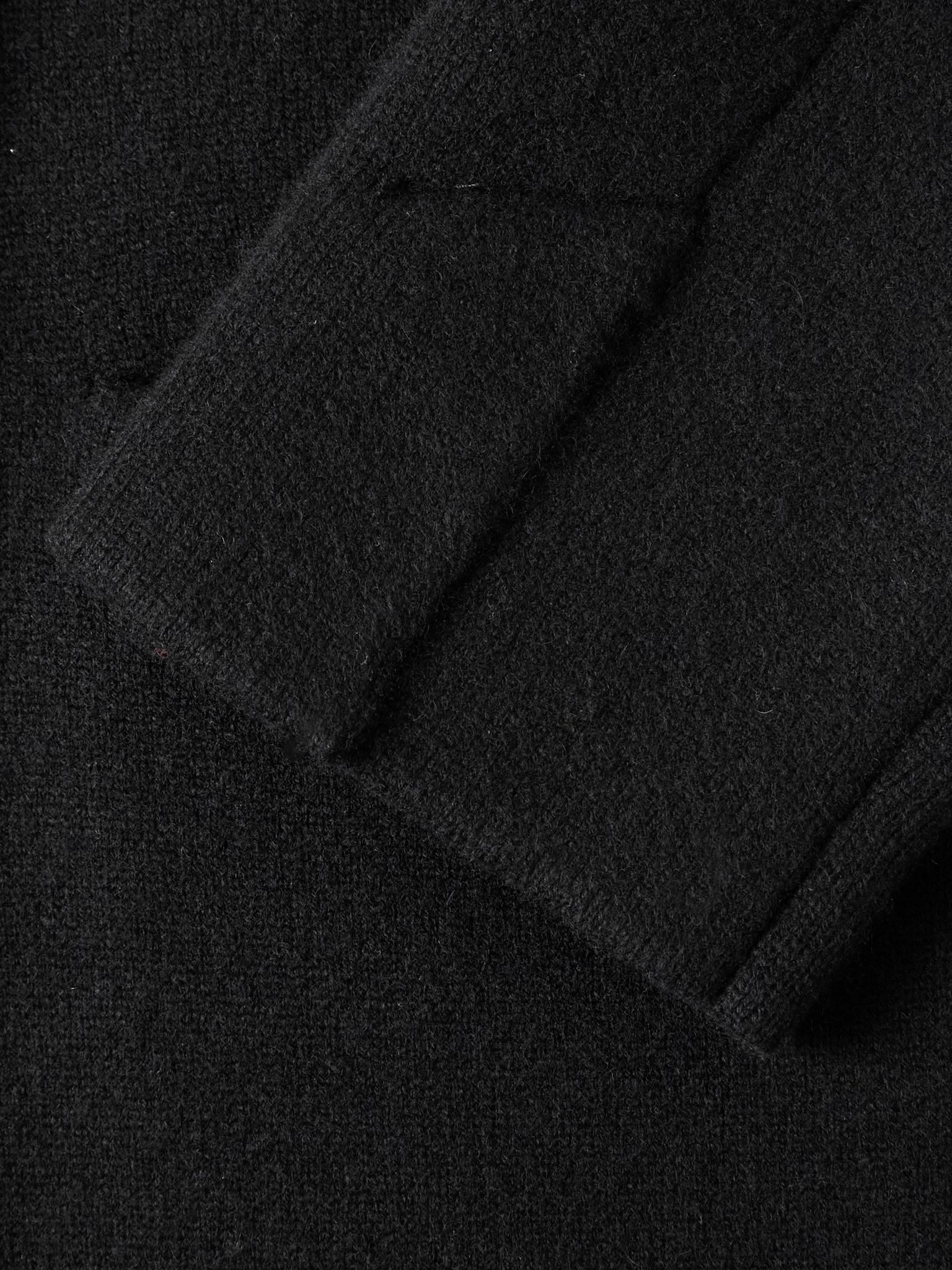 Double-Breasted Cashmere-Blend Suit Jacket Black - 5